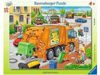 Ravensburger Kinderpuzzle - 06346 Müllabfuhr - Rahmenpuzzle für Kinder ab 4...