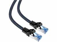 mumbi LAN Kabel 1,5m CAT 8 Netzwerkkabel Nylon geschirmtes S-FTP CAT8 Ethernet Kabel