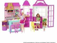 Barbie HGP59 - Cook'n Grill Restaurant Spielset, mit Köchin Puppe, Freundin und