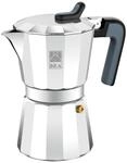BRA Deluxe | Italienische Kaffeemaschine, Aluminium, Silber, 12 Tassen