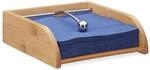 Relaxdays Serviettenhalter Holz, f&uuml;r 33x33 Servietten, mit Beschwerer, flach,...