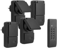 mumbi 24280 Funksteckdosen-Set Outdoor (spritzwassergesch&uuml;tzt, IP44), 4x