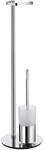 Smedbo FK312 Outline Toilettenpapierhalter mit B&uuml;rste, poliertes Chrom/Milchglas