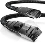 CSL - CAT8.1 Netzwerkkabel 40 Gbits - 15m - Baumwollmantel - Black Series - LAN...