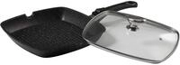 Pradel Excellence 52383M Bratpfanne in Stein-Optik mit Glasdeckel 28 x 28 cm