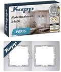 Kopp PARIS 2-fach Abdeckrahmen in Silber - 8,3 x 15,4 cm - Rahmen f&uuml;r...