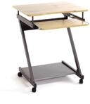 HAKU Computertisch auf Rollen anthrazit, Eiche, MDF, Metall - Ma&szlig;e: B 60 cm x H 76