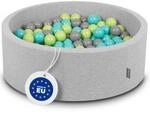 KiddyMoon B&auml;llebad 90X30cm/300 B&auml;lle &empty; 7Cm B&auml;llepool Mit Bunten B&auml;llen F&uuml;r