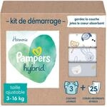 Pampers - Harmony Hybrid Starter Pack, 3 waschbare Windeln + 25 Einweg-Oberschichten