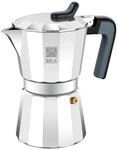 BRA Deluxe | Kaffeemaschine, Aluminium, Silber, 9 Tassen