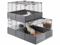 Ferplast Zweistöckiger modularer Käfig für Kaninchen Meerschweinchen MULTIPLA