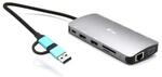 I-TEC USB-C Metal Nano Dock 2xHDMI 1xVGA 1xSD Cardreader 1xmicroSD Cardreader 1xGLAN