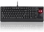 Perixx Periboard-522 Kabelgebundene Trackball-Tastatur, eingebauter 2,17 Zoll