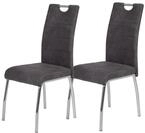 Hela Tische, 2er Set Esszimmerstuhl K&uuml;chenstuhl Susi, Mikrofaser Vinatge Anthrazit,