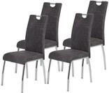 Hela Tische, 4er Set Esszimmerstuhl K&uuml;chenstuhl Susi, Mikrofaser Vinatge Anthrazit,
