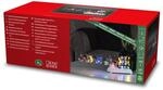 Konstsmide LED Szenerie Schneemann mit Hundeschlitten, 6H Timer, 10 bunte Dioden,
