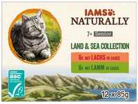 IAMS Naturally Senior Katzenfutter Nass in Sauce - hochwertiges Nassfutter mit