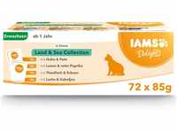 IAMS Delights Land & Sea Collection Katzenfutter Nass - Multipack mit Fleisch...