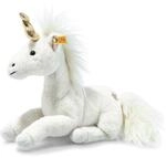 Steiff Unica Schlenker Einhorn wei&szlig; liegend 27 cm, Soft Cuddly Friends, Kuscheltier