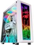 Mars Gaming MC-Art Wei&szlig;, PC Gaming ATX Geh&auml;use, Doppelt Zeichnbar Geh&auml;rtetes Glas,