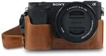 MegaGear Ever Ready Kameratasche aus echtem Leder, kompatibel mit Sony Alpha A6100,