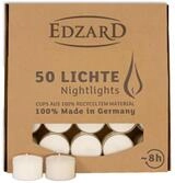 EDZARD 50 Teelichter, wei&szlig; (&oslash; 38 mm, 8 Stunden Brenndauer) aus Paraffin, ohne Duft