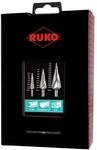 RUKO Stufenbohrersatz HSS spiralgenutet Gr. 0/9 / 1/2 3tlg. in Kunststoffkassette -