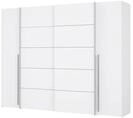 Forte Narago Schrank 270, wei&szlig;er Kleiderschrank, Schwebet&uuml;renschrank mit