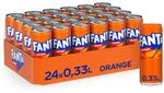 Fanta Orange, Orangenlimonade mit Zucker, Einweg Dosen, 24 x 330 ml 