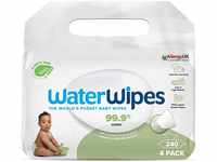 WaterWipes plastikfreie, originale Reinigungstücher für Babys, 240 Stück (4