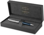 Parker Sonnet Kugelschreiber , Premium Metal & Blue Satinierung mit Chromverkleidung