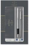 Parker Jotter Duo-Geschenkset mit Kugelschreiber und F&uuml;ller | Edelstahl mit