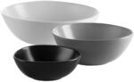 M&auml;ser Sch&uuml;sselset, Keramik GLENDALE, 15,5 cm, 20 cm & 26 cm, Schwarz / Wei&szlig; / Grau