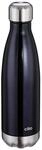 cilio ELEGANTE Trinkflasche Edelstahl schwarz, 500ml, auslaufsicher, Thermosflasche
