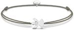THOMAS SABO Damen Stoffarmband Gr&uuml;n Little Secret Engel 925 Sterling Silber