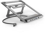 Hama USB C Hub Docking Station mit Laptop-St&auml;nder 12 Ports (4X USB A, 2X HDMI, 3X