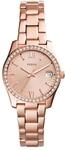 Fossil Damenuhr Scarlette Mini, Quarzwerk, 32mm Rose Gold Edelstahlgeh&auml;use mit
