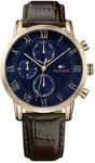 Tommy Hilfiger Multi Zifferblatt Quarz Uhr f&uuml;r Herren mit Braunes Lederarmband -