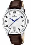 Festina Herren Uhr Analog mit Lederarmband - Quarzwerk - Kalender - Mineralglas...