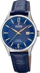 Festina Swiss Made Herrenuhr Analog aus Leder Blau | Quarzwerk, Kalender,