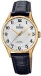 Festina Swiss Made Herrenuhr Analog Leder Schwarz - Quarz Datum - Saphirglas,
