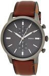 Fossil Herren Quartz Armbanduhr, 44.00mm Geh&auml;usegr&ouml;&Atilde;&Yuml;e mit grau analog