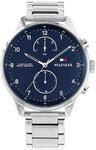 Tommy Hilfiger Multi Zifferblatt Quarz Uhr f&uuml;r Herren mit Silbernes Edelstahlarmband