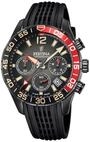 Festina Herren Uhr Analog mit Schwarzem Kautschukarmband - Quarzwerk - Chronograph -