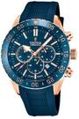 Festina Herren Uhr Analog mit Blauem Kautschukarmband - Quarzwerk - Chronograph -