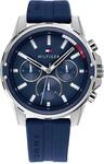 Tommy Hilfiger Multi Zifferblatt Quarz Uhr f&uuml;r Herren mit Blaues Silikonarmband -