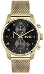 BOSS Chronograph Quarz Uhr f&uuml;r Herren Kollektion SKYMASTER mit Goldfarben