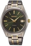 Seiko Herren-Uhr Quarz Titan mit Edelstahlband SUR377P1, Gr&uuml;n