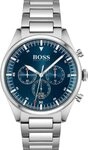 BOSS Chronograph Quarz Uhr f&uuml;r Herren Kollektion PIONEER mit Silbernes
