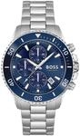 BOSS Chronograph Quarz Uhr f&uuml;r Herren Kollektion Admiral mit Silbernes